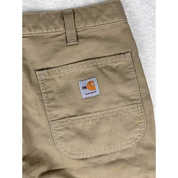 Carhartt FR Cargo Pants Mens 33x34 Khaki FRB240-GKH CAT 2 Loose Fit Lineman - Picture 8 of 9